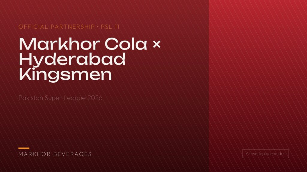 Markhor Cola and Hyderabad Kingsmen PSL 11 partnership title card