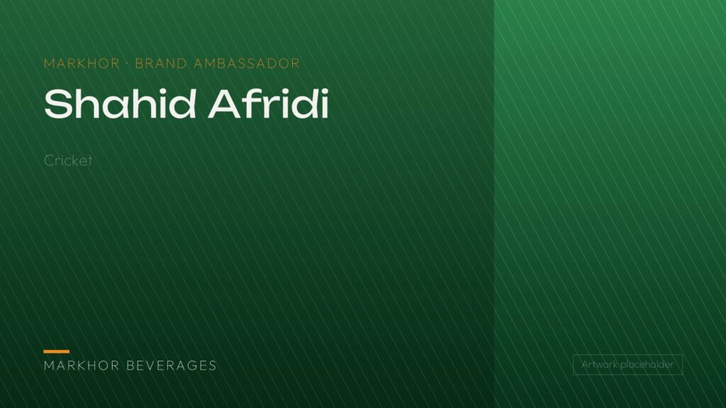 Shahid Afridi Markhor brand ambassador profile card